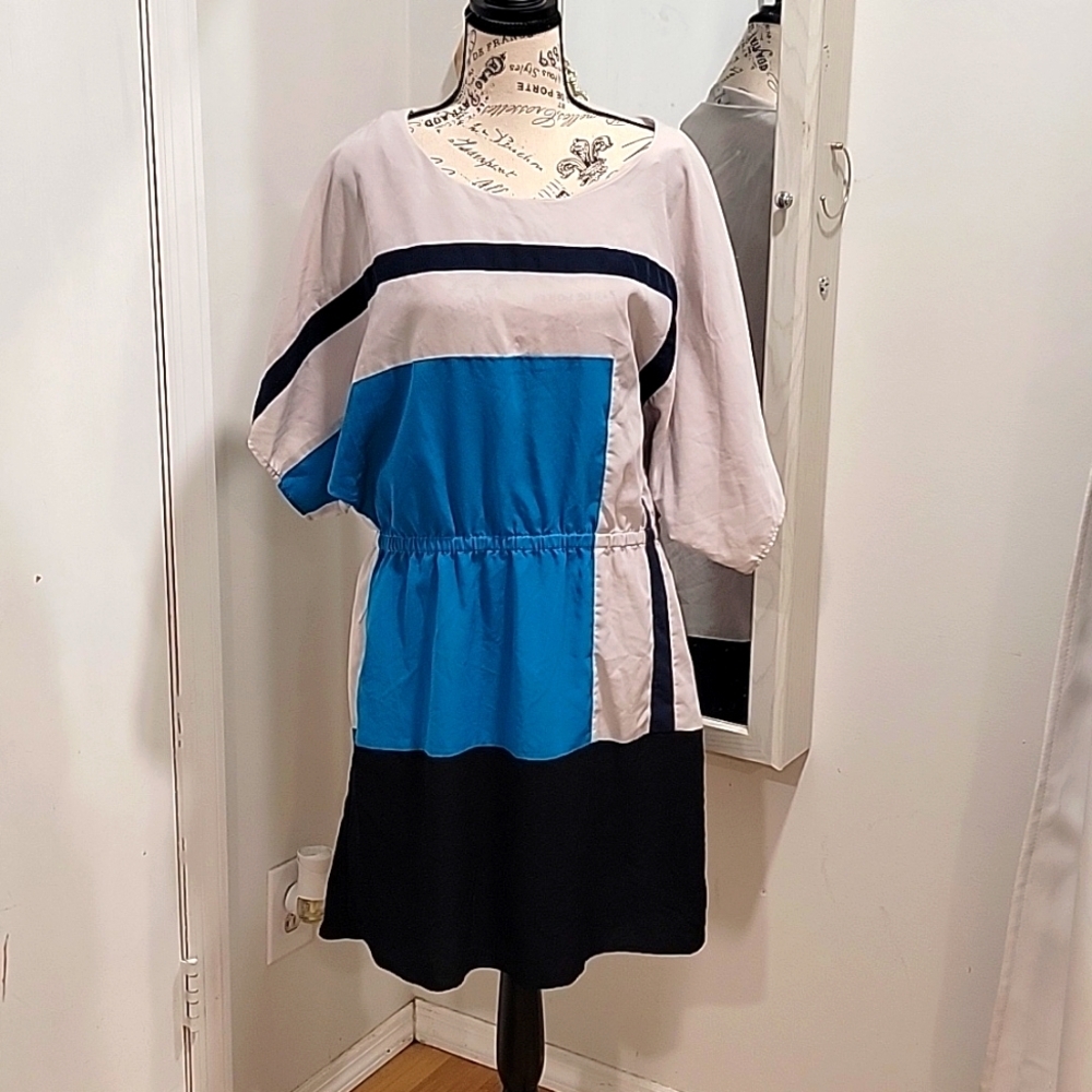 Worthighton Colorblock Blue Grey Dress Size 14 C152